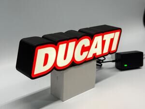 Ducati Custom LED Light Box Sign 10in Wide Garage Wall Decor Man Cave Gift